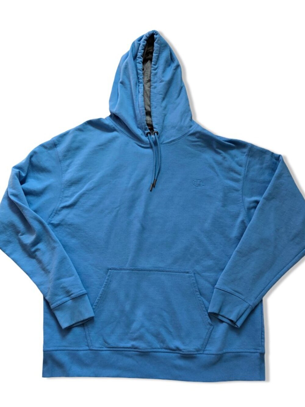 Champion Blue Hooded Sweatshirt Men's 2XL Fleece Pullover Hoodie Athletic Casual